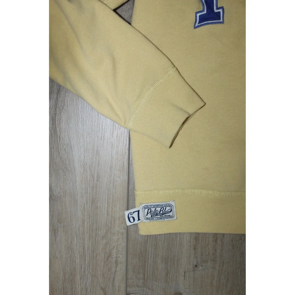 Polo Ralph Lauren Kids Yellow Varsity Logo Crewneck Sweatshirt Medium 10-12